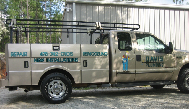 Branded Davis Plumbing work truck